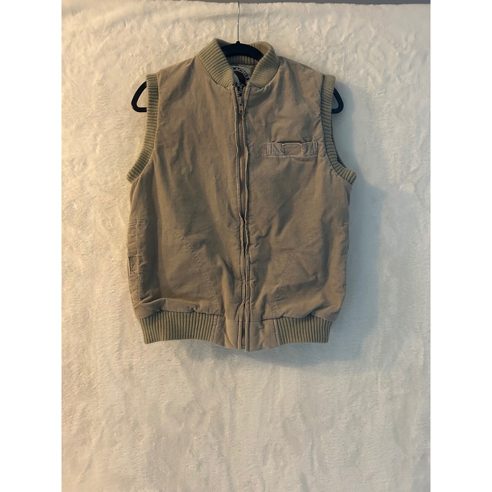 Appalachian Trail Vintage Corduroy Vest Tan Khaki Flannel Lined Mens Medium M